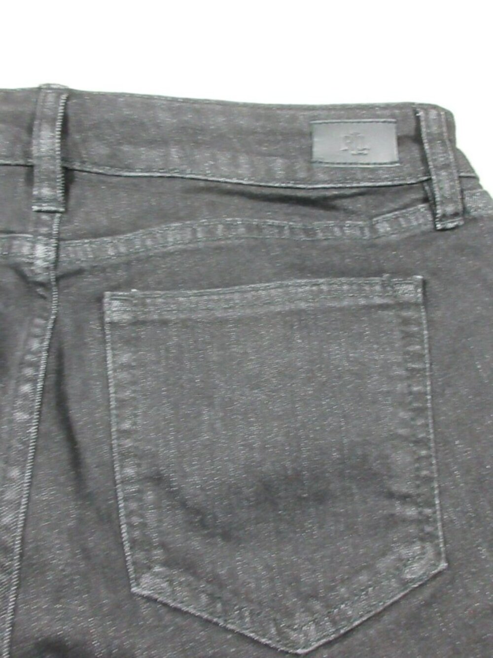 Lauren Ralph Lauren women dark gray stretch embroidered floral capri jeans 4 NWT - Picture 9 of 10